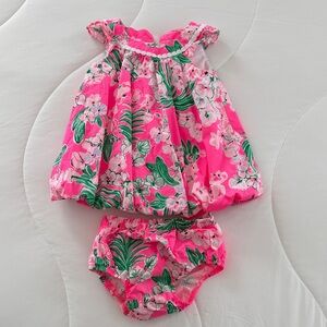 Lilly Pulitzer Pink and Green Baby Dress
